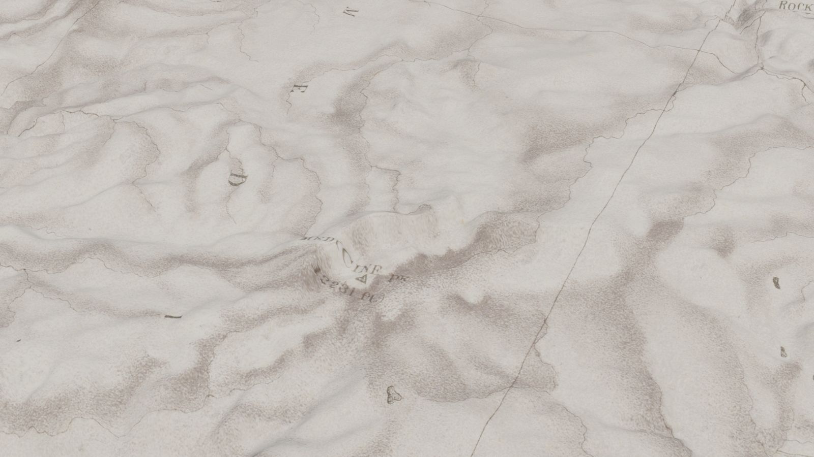 Camera pass over Medicine Peak on the 1876 King Survey map in 3D